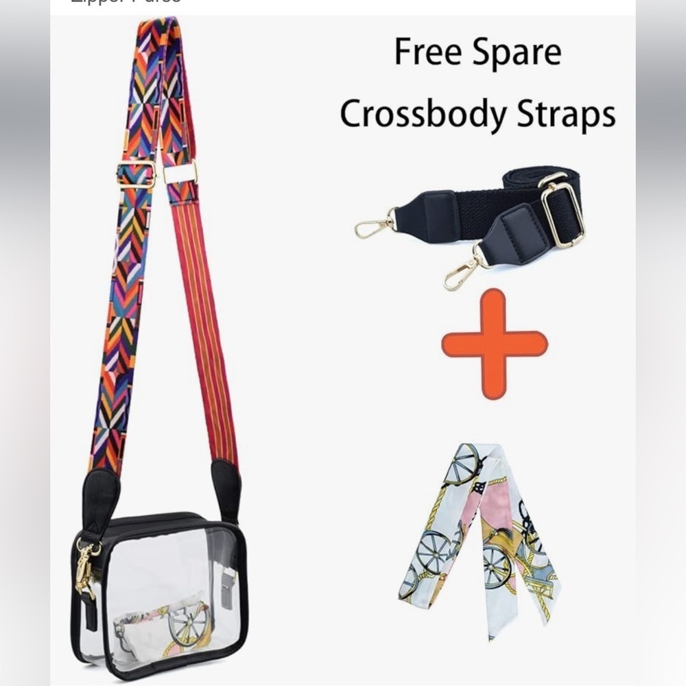 Clear Crossbody Bags, Stadium Approved Transparent Shoulder Bag Handbag 🆕 - Picture 2 of 5